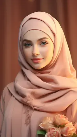 pretty girl wearing hijab, beautiful smile