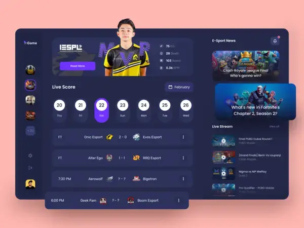 E-sport Web Dashboard