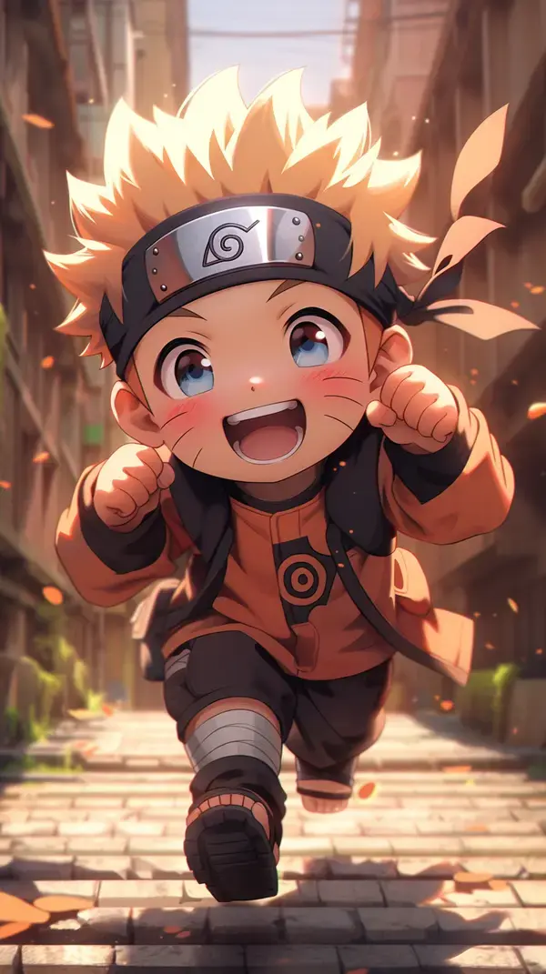 Cute Baby Naruto Autumn / Fall 4K Wallpaper