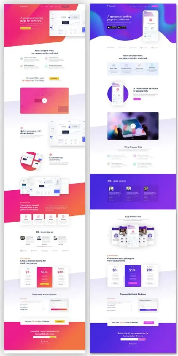 App Landing Page Design