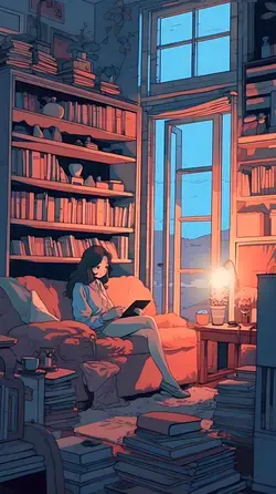 Cozy Sunset Reading: Girl Embracing Literary Bliss