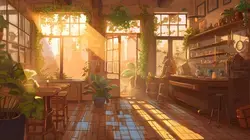 coffee shop with warm atmosphere [ wallpaper 4k ]