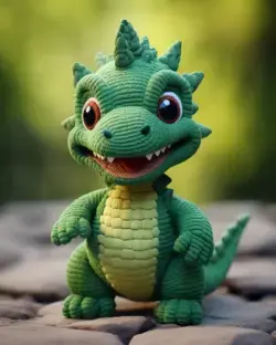 Cute Crocheted Dinosaur