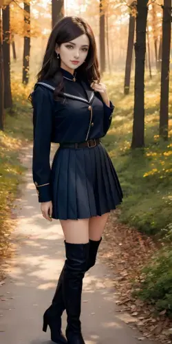 A lovely girl wearing School Uniforms  12