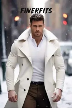 Finerfits stylish beige overcoat for man customize woolen long coat Christmas gift for man