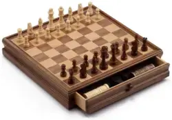 Amazon.com: GSE 15&quot; Large Wooden 2-in-1 Chess and Checkers Board Game Combo Set with Drawer, Board Games Chess Checker Set for Kids and Adults (Chess &amp; Checkers with Drawer) : Toys &amp; Games
