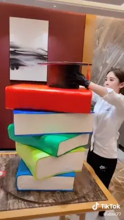 Massive Book Stack Cake