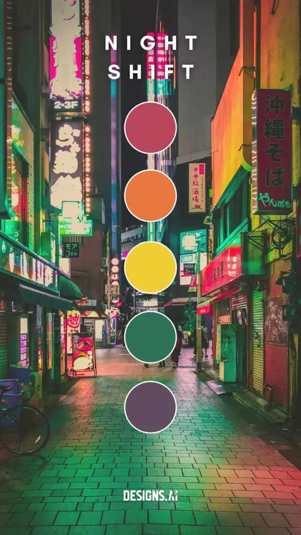 Color Trends 2021 Bright Neon Colors Night Street Photography Moody Cinematic Color Palette