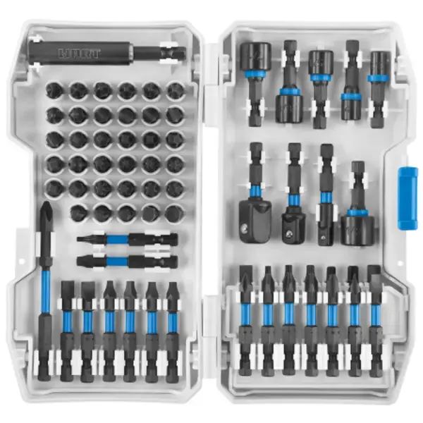 Hart 68-Piece Impact Driver Bit Set with Storage Case, Torsion Zone Size: 1/4 inch hex shank x 2 inch, White