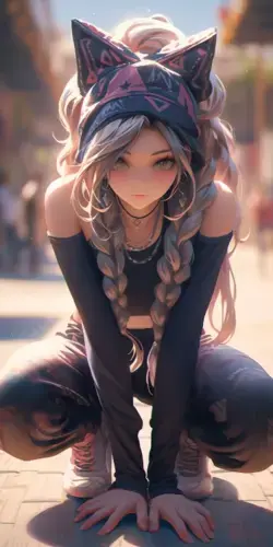 Anime girl with braids