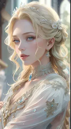 Beautiful blonde braided hair royal lady