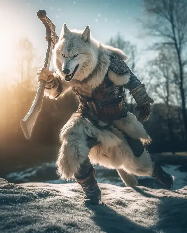 Arctic Wolf Viking Warrior