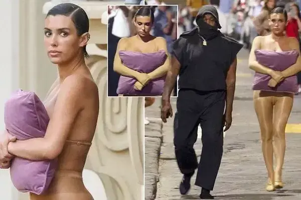 Kanye West's wife clutches pillow to preserve modesty after angering Italian locals