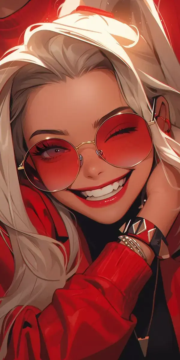 Girl with red glasses - Ai Art