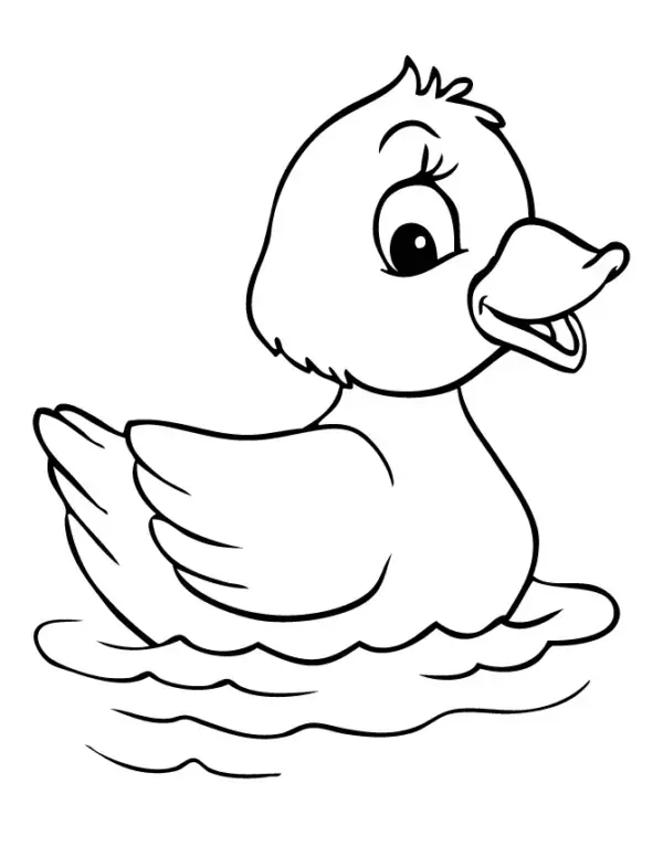 Adorable and Educational D is for Duck Coloring Page